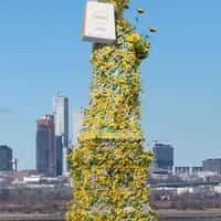 Motek Statue of Liberty Wrapped in Flowers