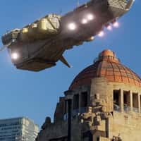 Netflix Spaceship Hovers Over City