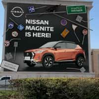 Nissan Road Signs Magnets on Billboard
