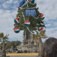 Pepsi Giant Christmas Tree in Barcelona Monument