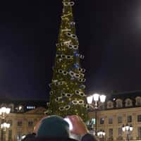 Michel Polnareff Christmas Tree Decked with White Glasses