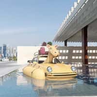 Porsche-Camel Hybrid Floats at The Ned