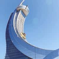 Porsche-Camel Hybrid Slides Down Katara Towers