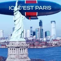 Paris Saint-Germain Airship Floats Above Statue of Liberty