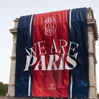 Paris Saint-Germain Huge Banner Drapes Over Arc de Triomphe