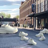 UGG Slippers Walking on Street in New York City