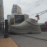 UGG Slipper Tram Collision at Rail Station
