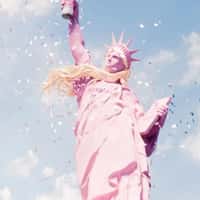 Redken Hair Color Turns Statue of Liberty Pink