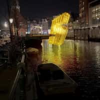 Renault Massive Gold Number 5 Over Amsterdam Canals