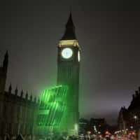 Renault Giant Green Number 5 Lights Up Big Ben