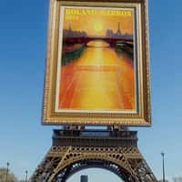 Roland-Garros Giant Poster on Eiffel Tower