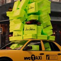 Sam Edelman Boxes Stack on New York Taxi