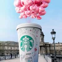 Starbucks Graffiti on Giant Cup