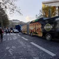 Subway Cheese Pull from Halved Bus