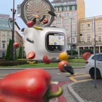 Tefal Massive Vegetables Rolling on Street