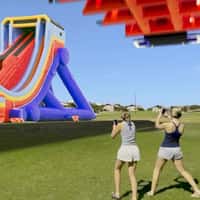 The Big Wedgie Giant Slide Drop in a Field