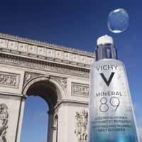 Vichy Laboratoires Giant Serum Drops Float At Arc de Triomphe