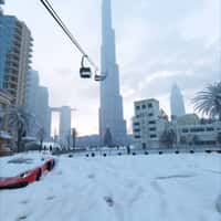 Visit Dubai Cityscape Covered in Snow