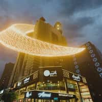 Aseel Restaurant Crescent Moon Falls Over Tower