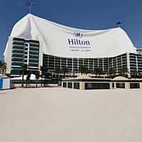 Hilton Dubai Palm Jumeirah Massive Bedsheet Unveils Hotel
