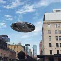 Lucid Motors Metallic UFO Lands on NYC Building
