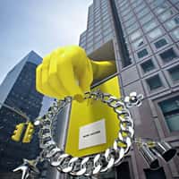 Marc Jacobs Giant Silver Charm Bracelet Emerge from Building