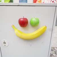 Kaufland Wrinkled Paper Smiley Reveals Fresh Fruit