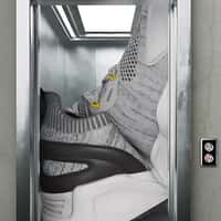 Pull&Bear Giant Trainer Shoe Inside Elevator