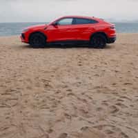 Lamborghini Car Lands on Beach