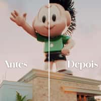 Marcella Birtche Hair Sprouts on Inflatable Mascot