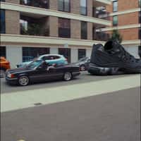 Foot Locker Giant Shoe Pulled by Car