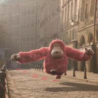 Kipling Pink Monkey Leaves Pink Footprints