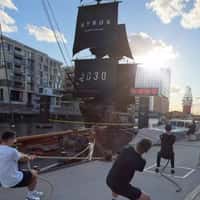 PUMA x Hyrox Black Sailboat in Waterfront Dock