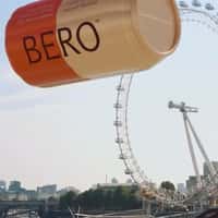 BERO Giant Floating Beer Can Over London