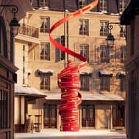 Maison Francis Kurkdjian Red Ribbon Spins In Paris