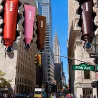 Kremi Giant Tubes Emerge From Fifth Avenue Buildings