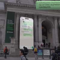 WhatsApp Giant Phones on NYC Public Library