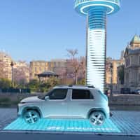 Hyundai "Inster" Charge on Paris Cobblestone Street