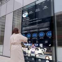 Hyundai Giant Instagram Screen on Glass Facade