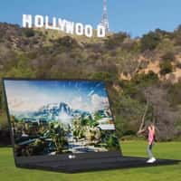 LG Giant Laptop at Hollywood Sign