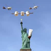 MOON Giant Toothpaste at Statue of Liberty