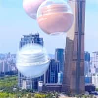 Glow Lip Balms Float Across Yeouido Skyline