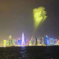 Gold Apple Sky Beam Over Doha