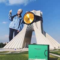 Michael Kenedy Giant Watch Display at Azadi Tower