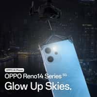 Oppo Giant Phone Flashes Over Cityscape