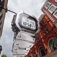 G-Shock Giant Watch Hangs on Building