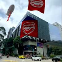 Adidas Blimps with Arsenal Banners at Orchard Road