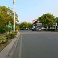 Liberty Shoes Giant Sneakers on Flatbed Truck
