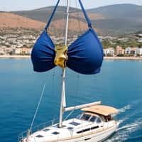 Suwen Giant Bra Sail on Yacht at Sea