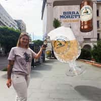 Birra Moretti Giant Beer and Cocktail Float on Calea Victoriei